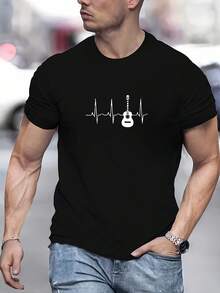 Men's Casual T Shirt Digital Printing - White - View 7
