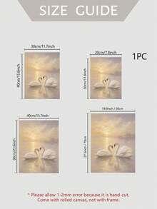 1pc Frameless Retro Swan Oil Painting On Canvas, Designed As A Printed Poster For A Countryside Farmhouse, Ideal For Modern Wall Art Decor. Perfect For Enhancing The Ambiance Of Home, Bedroom, Living Room, Bathroom, Office - Animal a - View 5