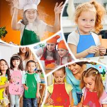 1/6/12pcs Children's Waterproof Artist Aprons, Non-Woven Fabric Painting & Cooking Smocks, Stain-Resistant Reversible Bibs, Suitable For Classroom And Home Art Crafts Projects, Kitchen, Parties And Craft Activities, With Children's Handmade Style - Multicolor - View 10