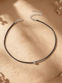 Bead Decor Choker - Black - View 2
