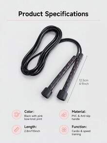 Powcan Cuerda de saltar para fitness aeróbico, cuerda de saltar ajustable para hombres y mujeres, accesorio deportivo de gimnasio, cuerda de saltar de PVC con mango de plástico, cuerda de saltar ligera y rápida, adecuada para entrenamiento de fitness al aire libre, entrenamiento y competición - Negro - Ver 6
