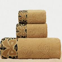 QIBHI 超柔軟 4 件套毛巾組 - 100% 純環紗棉，包含 2 件大尺寸浴巾 28x55''、2 件手巾 16x29'' - 適合日常使用、飯店與水療中心 - 黃色 - 黃色 - 查看 3