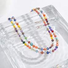 New Stone & Glass Beaded Colorful Layered Necklace, Versatile Sweater Chain, Premium Accessory - Colorful Long Necklace - View 8