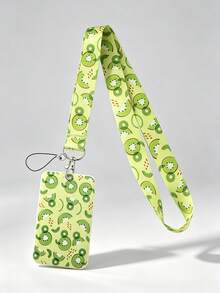 1pc ABS Fruit Summer Lanyard Card Holder, Anti-Loss Student Bus Card/ID Badge Protective Case, Reinforced Braided Lanyard, Lightweight Portable Space-Saving, Suitable For Student Commute, Workplace Office, Daily Travel - Rectangle - View 6