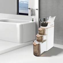 3-Tier Slim Bathroom Storage Cabinet Storage Cabinet Bathroom Storage Cabinet With Drawers For Small Spaces - Multicolor - View 11