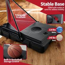 Black Adjustable Portable Basketball Hoop Stand With Shatterproof Backboard Wheels And Height Adjustable System For Outdoor Indoor Play - 1 - View 10