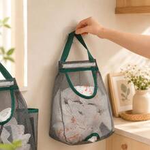 Wall-Mounted Kitchen Trash Bag Storage Rack Japanese Style Large Capacity Plastic Bag Organizer Large - View 7