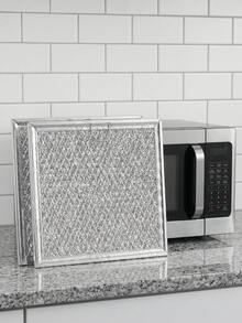 2 Pieces Microwave Grease Filter Replacement For GE WB02X11534 Washable Aluminum Mesh With Long Side Pull Tab - Silver - View 5