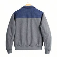 Men's Autumn/Winter Casual Zip-Up Long Sleeve Utility Jacket - Grey - View 4