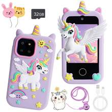 Multifunctional Touch Screen Children's Toy Phone, Dual Camera, Upgraded Rechargeable Play Phone, Creative Christmas Birthday Gift For Girls Aged 3-12 - Multicolor - View 1