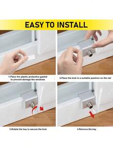 1pc Aluminum Alloy Sliding Door & Window Lock, Anti-Pinch, Anti-Theft, Anti-Fall Safety Lock System With Double Packaging - Multicolor - View 7