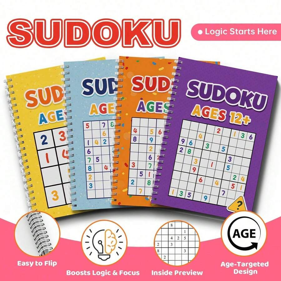 Sudoku Puzzle Practice Book, Fillable Logic Number Grid Brain Teaser Activity Manual, Colorful Cover, Develops Focus, Critical Thinking And Problem Solving Skills, Suitable For Learning At Home, Classroom, Travel And Other Quiet Environments Back To School - Sudoku - View 1