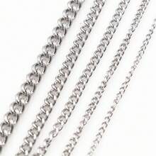 Cadena gruesa de acero inoxidable de 5 metros, no se decolora,  al por mayor, materiales para collares, accesorios para la creación de joyas hechas a mano. - Acero Inoxidable - Ver 3