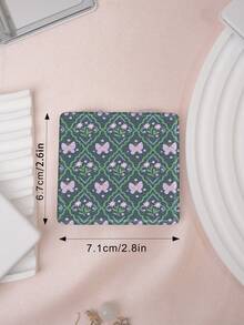 1 pieza Espejo cuadrado pequeño plegable portátil de la serie de decoración artística, ligero, ultrafino, práctico y duradero, de cuero PU, apto para múltiples escenarios y todo tipo de personas, diseño clásico de mariposa, flores pequeñas, corazón y cereza, estructura plegable exquisita y delicada, resistente a caídas, fácil de llevar, de mano, con tapa abatible, multifuncional - Multicolor - Ver 4