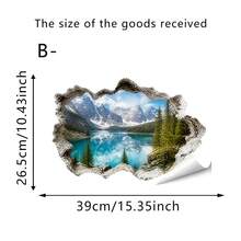 1/2/3pcs Tropical Jungle Lake Landscape Wall Stickers, Reusable, Autumn Country Style, Bathroom Storage Organizer Rack, Vintage Bathroom Natural Home Decor - Multicolor - View 17