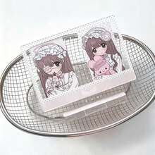 Polka Dot Star Acrylic Photo Frame Stand, 3 Inch Double Position Card Display Holder, Desktop Photocard Display Stand, Card Holder, Trading Card Case, Card Display, Card Case, Idol Support, Idol Support Goods - A - View 4