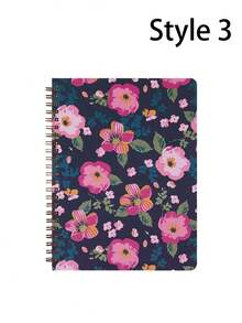 1pc Aesthetic Spiral Notebook, Cute Thick Inner Pages Diary, Unique Floral Design, Lined A5 Spiral Notebook, Suitable For School/University/Office, Perfect Gift Choice, Birthday, Back To School Season Gift - Multicolor - View 10