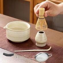 5PCS Middle Eastern Style Matcha Starter Kit Comes With Spouted Matcha Bowl, Bamboo Matcha Whisk, Whisk Holder, Matcha Scoop And Powder Sifter, Complete All-In-One Matcha Tools. Great For Traditional Matcha Tea Ceremony, - Multicolor - View 3