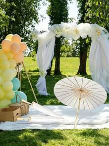 10 Set Of Paper Umbrellas Of Different Sizes, Suitable For Festival And Wedding Decorations And Accessories. Handmade Bridal Umbrella, Party Supplies. - White - View 5