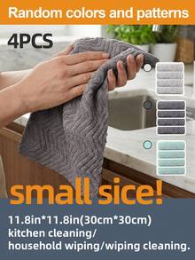 4pcs Mixed Coral Fleece Towel Set, Soft And Skin-Friendly Touch, Suitable For Bathing, Face Wiping, Hair Drying, Bathroom Decor, Hotel, Spa, Home Accessories, Holiday Gifts And More - Multicolor - View 13