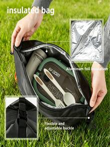 Large Capacity Insulated Cooler Bag - Portable Aluminum Foil Insulation, 2026 New Model, Essential For Outdoor Travel And Camping | With Zipper Closure (Non-Food Contact) - Multicolor - View 4