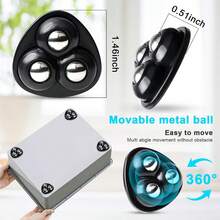 20 buah Roda Mini Tugas Berat dengan Alas Putar 360° - Pemasangan Tanpa Bor, Operasi Senyap, Bantalan Baja Tahan Karat - Untuk Furnitur, Lemari, Kotak Penyimpanan, Kantor, Rumah, Bengkel - Putih/Hitam, Mobilitas Furnitur yang Praktis, Desain Ringkas, Rotasi Halus, Penyimpanan Rumah yang Membantu, Alas Putar Cocok untuk Pohon Natal, Troli Listrik - Hitam - View 3