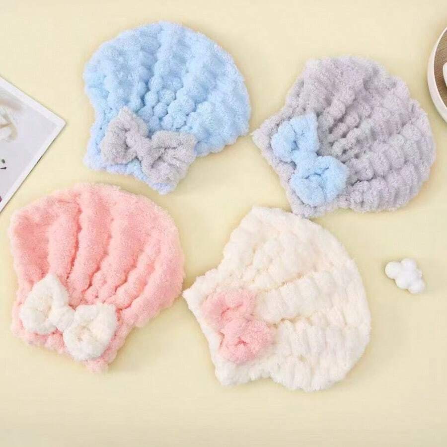 1 pieza/Toalla para el cabello súper absorbente, secado rápido del cabello húmedo, diadema, gorro, toalla de baño, toalla para cabello largo, adecuada para mujeres con cabello grueso. - Multicolor - View 1