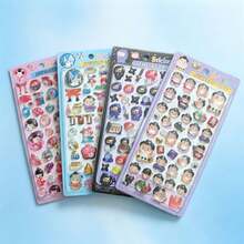 Q-Lia 12pcs Japanese Style Q-Version Sumo 3D Epoxy Stickers, Cute Cartoon Planner Phone Case Embossed Decorative Reward Stickers - Multicolor - View 2