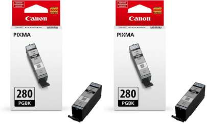 Canon PGI-280 Genuine Pigment Black Ink Tank, Compatible With TR8520, TS9120,TS8120, TS6120, TS9521C/A, TS9520/A, TS8220, TS6220, TS8320, TS6320, TS702/A, And TR8620/A Series Printers (Pack Of 2)