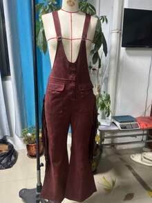 2026 New Retro Western Overalls For Women Suede Tassel Decorated Wide Leg Pants With Pockets Cowgirl Y2K Vintage Denim Jumpsuit Fashion  Fall Outfit - 酒紅色 - 查看 5