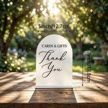 壓克力拱形裝飾牌，優雅展示「Cards & Gifts」與「Thank You」字樣，適合婚禮、派對、活動或居家裝飾，時尚壓克力裝飾牌，適用於卡片區、禮物桌與活動佈置 - A - 查看 2
