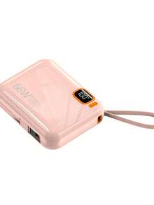 Carregamento rápido duplo oferece recarga super rápida bateria carregadora 12000mAh compacta com cabo integrado - rosa-12000mAh - Visão 1