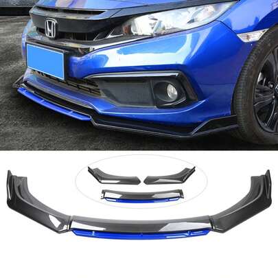Protector de labio del parachoques delantero universal, divisor delantero del coche, adecuado para todos los coches, kits de carrocería SUV, accesorios para automóviles, labio delantero universal con textura de fibra de carbono, labio delantero dedicado para Civic de 10ª generación, protector de esquina contra colisiones, parachoques delantero