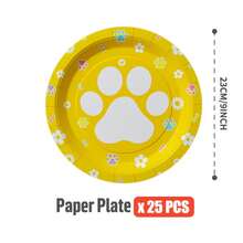 50/25/10pcs Pet Paw Print Disposable Paper Plates, Party Supplies, Suitable For 50 Guests, Disposable Paper Plates Party Tableware For Birthday, Wedding, Party, Family Picnic - View 10