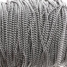 Cadena gruesa de acero inoxidable de 5 metros, no se decolora,  al por mayor, materiales para collares, accesorios para la creación de joyas hechas a mano. - Acero Inoxidable - Ver 2