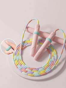 Tangle-Free Beaded Jump Rope With Anti-Slip Handle And Pain-Free Beads Aesthetic Soft Beaded Skipping Rope For Beginners Wear-Resistant Segmented Jumping Rope Perfect For Weight Loss Gymnastics Exercise Equipment Home Gym Essential Accessories - Multicolor - View 1