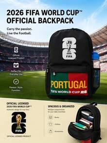 Mochila Nueva Impresa de la Copa del Mundo de la FIFA 2026 Ligera Hermosa Estilo Multifuncional Fácil de Llevar Estilo Casual con Material Suave - Rojo - Ver 5