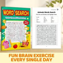 Word Search Vocabulary Notebook, Animal Themed Word Search & Learning Workbook, Paper Puzzle Notebook For Vocabulary Building, Focus Training, Visual Recognition And Quiet Daily Desk Activity - Sight Word Search - View 8