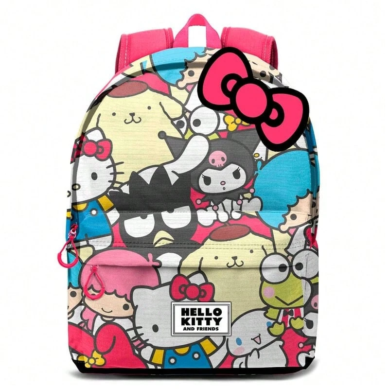 Hello Kitty Safta 和朋友們書包，尺寸 31x18x44 厘米，主隔層帶拉鍊，頂部提手和加厚肩帶，兒童返校必備 - 選項 21 - 查看 1