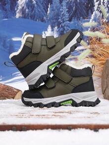 Kids' Boots/Kids' Fashion Non-Slip Outdoor Running Hiking Thermal Lined Warm Snow Boots - Army Green - View 4