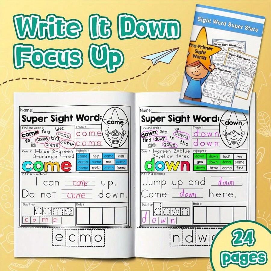 Letter Search And Match Learning Notebook - Find, Match And Identify Letters Back To School - Letter Practice - View 1