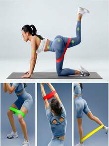 1pc/5pcs Premium Latex Resistance Bands, Suitable For Men And Women, Applicable For Hip, Glute Training And Physical Therapy, Provides 5 Different Tension Levels - Multicolor - View 3