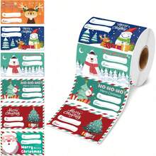 200/500pcs Christmas Gift Label Stickers Set (6 Designs) Self-Adhesive Holiday Decorative Stickers Unisex Merry Christmas Gift Packaging Labels Greeting Card Decor Stickers - Multicolor - View 1
