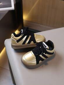 Boys' & Girls' New Casual Style Sneakers With Non-Slip Sole - Gold - View 2
