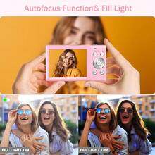 Nicamery 4K Full HD Vlogging Camera 48MP Digital Camera Auto Focus 16x Zoom Portable Photography Camera High Definition Video Recording Student Entry-Level Home Travel Vlog Camera Anti-Shake[Memory Card Not Included, Need To Purchase Separately] - Pink - View 2