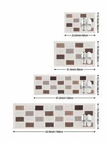 DAJIANG 1pc Anti-Slip Bottom Comfortable Floor Mat, Hallway Runner Rug, Kitchen Mat, Machine Washable Easy Clean Thick Plush Carpet, Home Decor - Multicolor - View 3