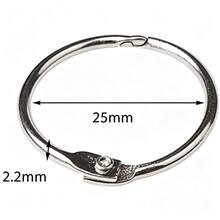 Silver Metal Loose-Leaf Rings, Replaceable Loose-Leaf Ring Accessories, Detachable And Openable Binding Rings, Suitable For Student Notebooks, Scrapbooks, Photo Albums, Index Cards, Office Document Organization And DIY Stationery,Card Holder - Silver - View 8