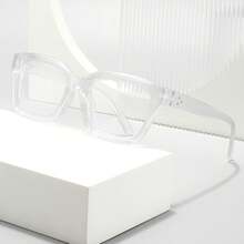 1 Pair Of Ultra-Light Fashionable Leopard Print Square Clear Glasses, Suitable For School, Work, And Reading. - Clear - View 10