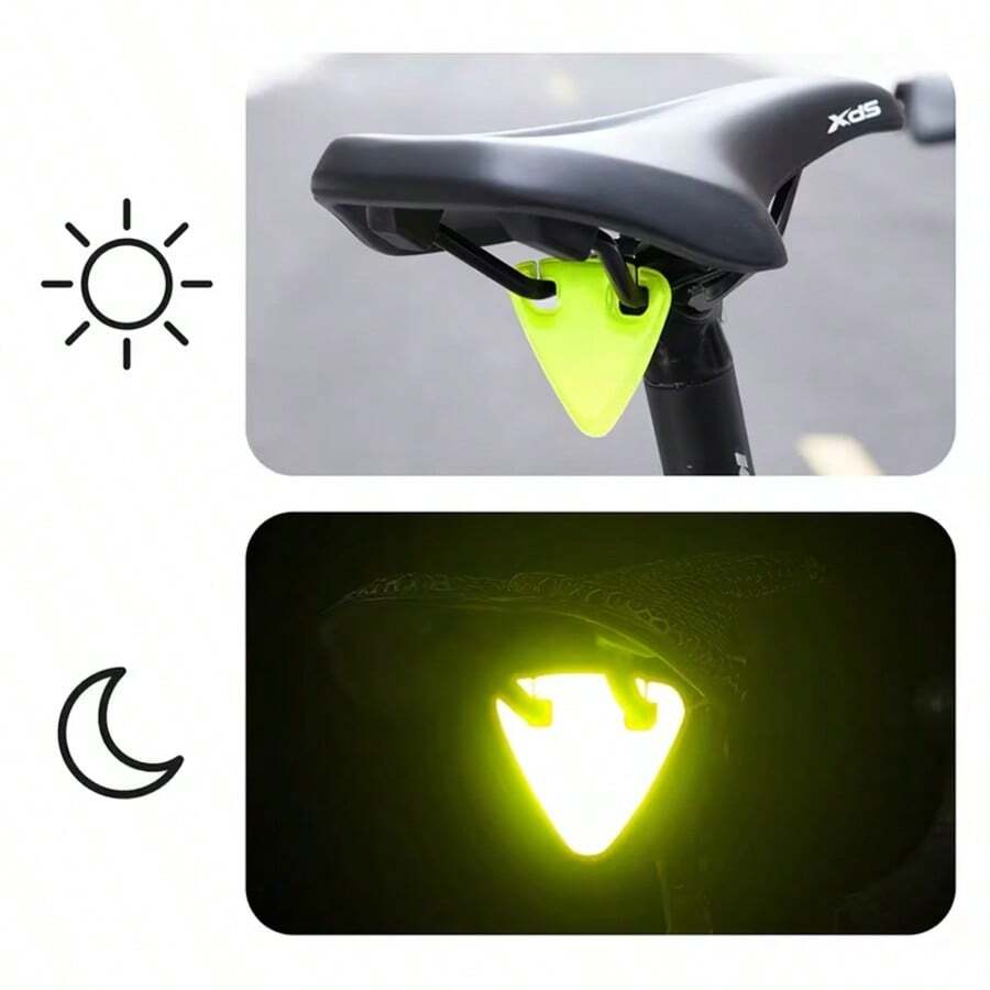 3pcs Bicycle Double-Sided High-Visibility Reflective Accessories, Night Riding Reflective Stickers, Warning Pendant, Emergency Triangle Reflective Decoration, Random Color, Suitable For Mountain Bike And Road Bike Cycling Accessories - A - View 1