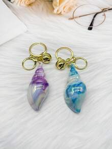 1pc Cartoon Cute Acrylic Seashell Keychain - Seashell Keychain - View 1